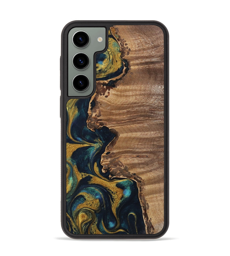 Galaxy S23 Plus Wood Phone Case - Samatha (Teal & Gold, 743329)