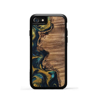 iPhone SE Wood Phone Case - Samatha (Teal & Gold, 743329)