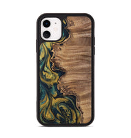 iPhone 11 Wood Phone Case - Wendy (Teal & Gold, 743331)