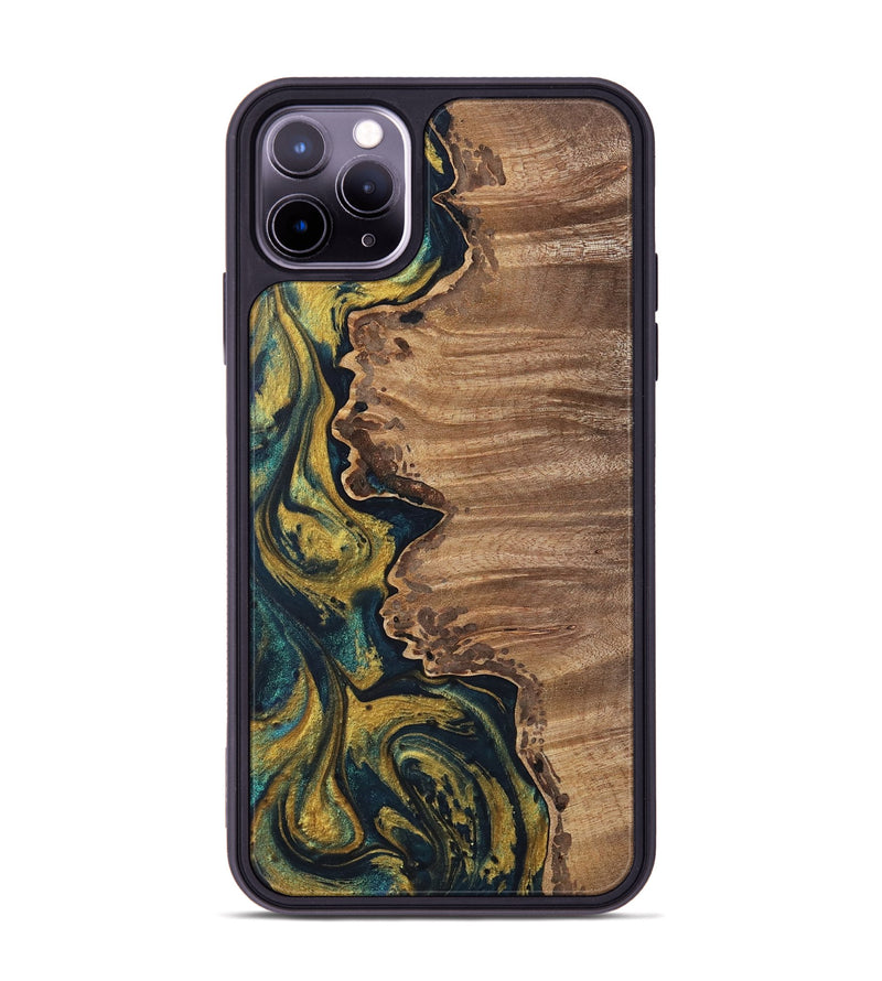 iPhone 11 Pro Max Wood Phone Case - Wendy (Teal & Gold, 743331)