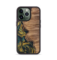 iPhone 13 Pro Wood Phone Case - Wendy (Teal & Gold, 743331)