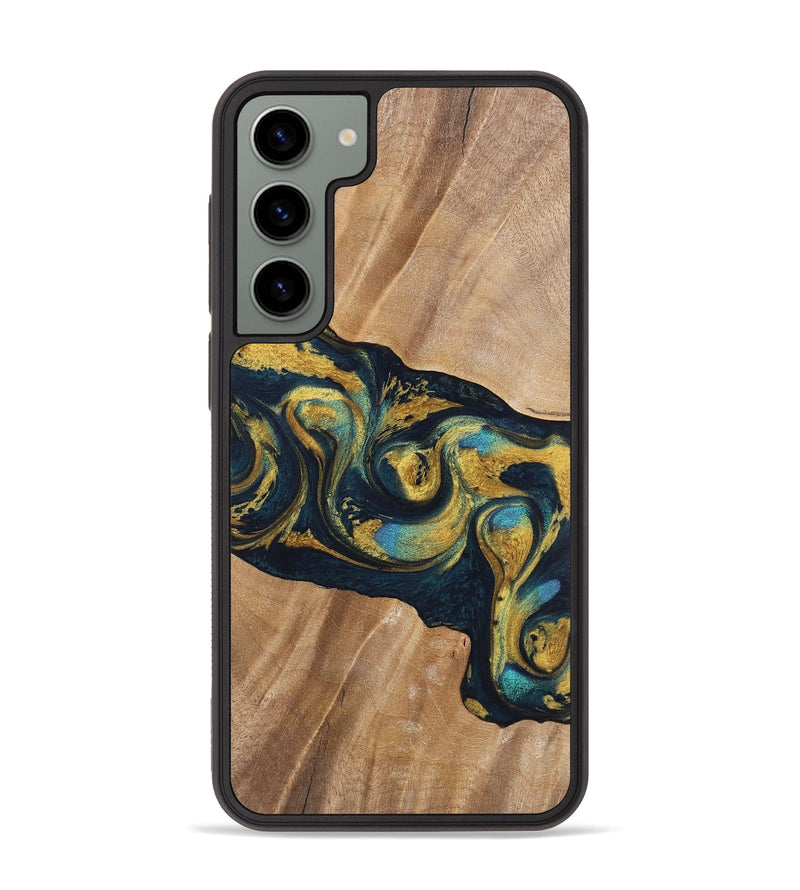 Galaxy S23 Plus Wood Phone Case - Aryn (Teal & Gold, 743333)