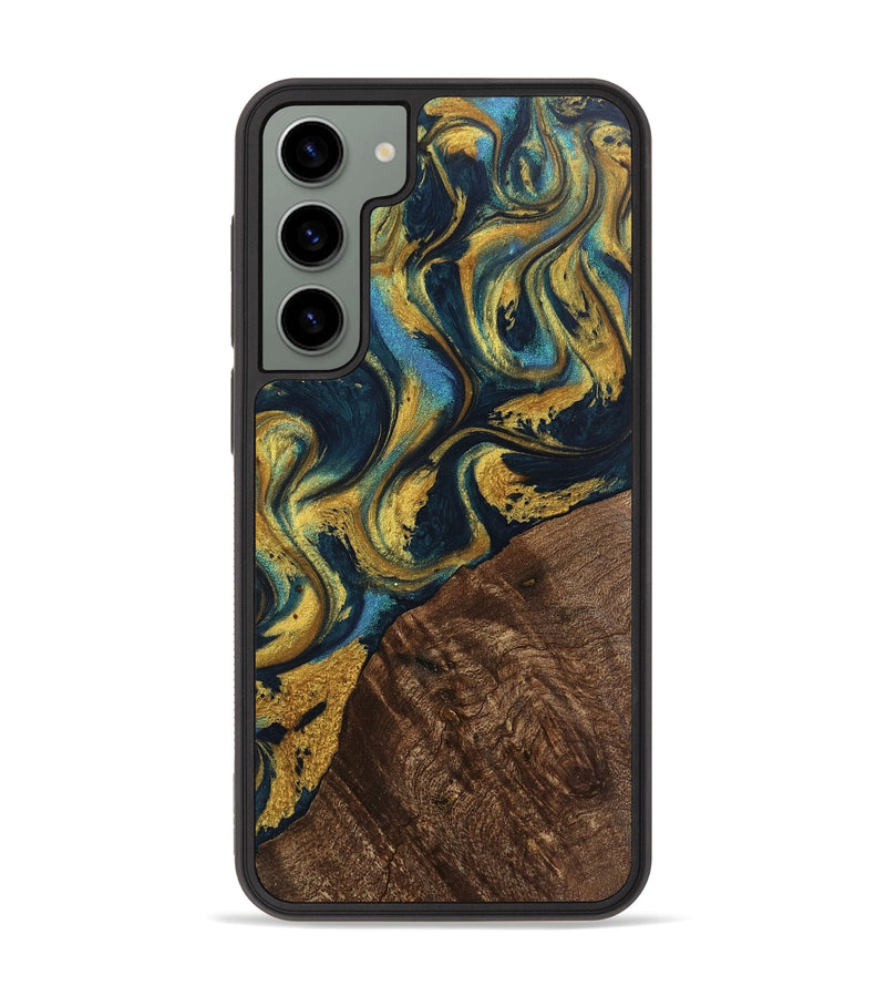 Galaxy S23 Plus Wood Phone Case - Artie (Teal & Gold, 743335)