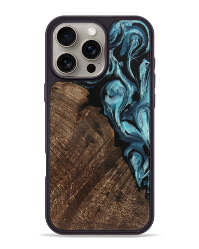 iPhone 16 Pro Max Wood Phone Case - Camella (Blue, 743361)