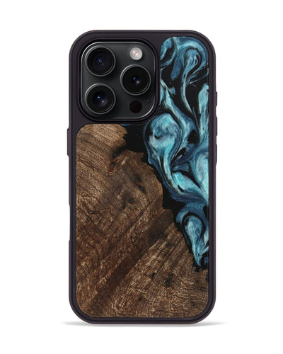 iPhone 16 Pro Wood Phone Case - Camella (Blue, 743361)