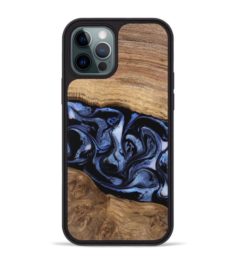 iPhone 12 Pro Max Wood Phone Case - Hildred (Blue, 743387)