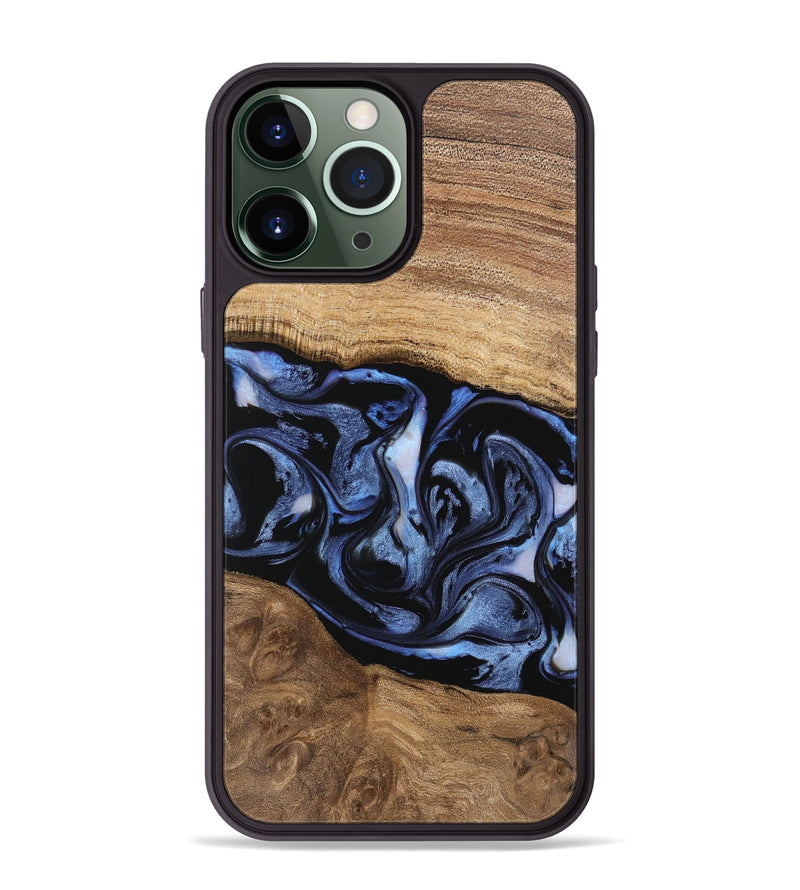 iPhone 13 Pro Max Wood Phone Case - Hildred (Blue, 743387)