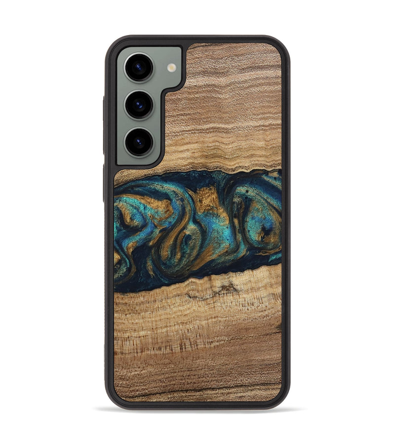 Galaxy S23 Plus Wood Phone Case - Amelia (Teal & Gold, 743416)