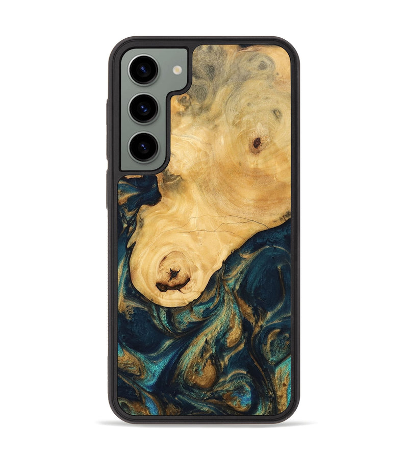 Galaxy S23 Plus Wood Phone Case - Kippie (Teal & Gold, 743419)