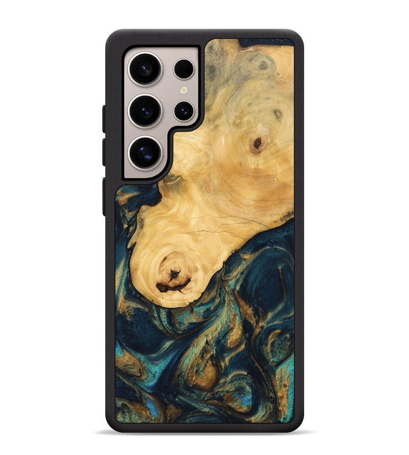 Galaxy S25 Ultra Wood Phone Case - Kippie (Teal & Gold, 743419)