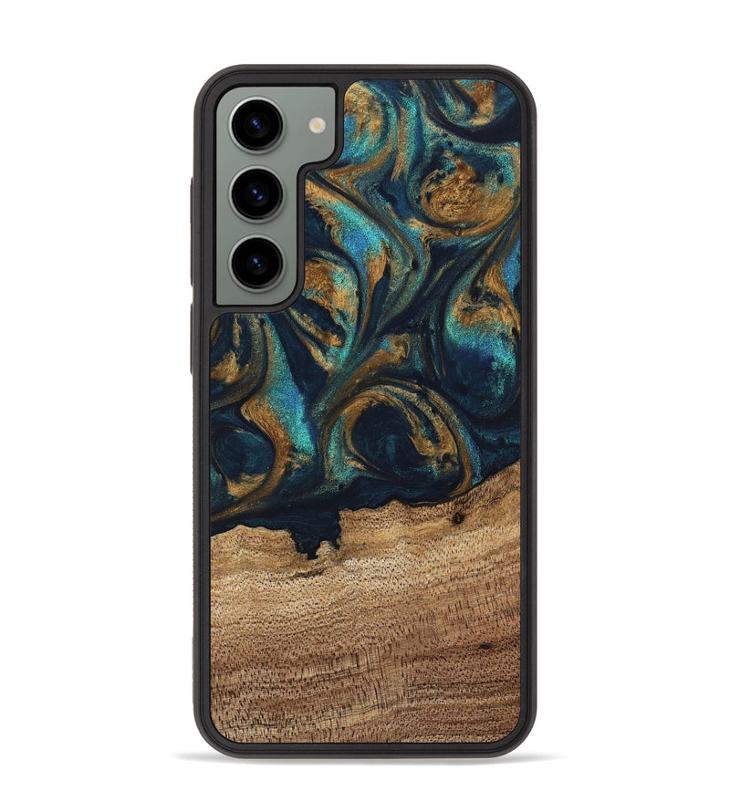 Galaxy S23 Plus Wood Phone Case - Bodo (Teal & Gold, 743420)