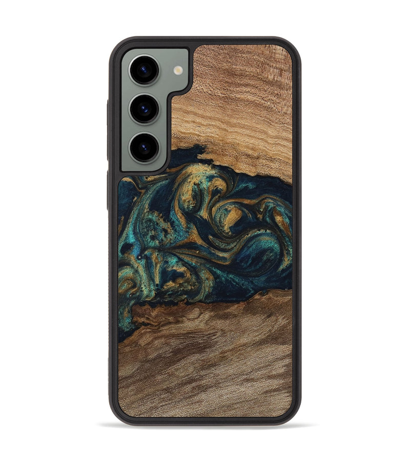 Galaxy S23 Plus Wood Phone Case - Sharri (Teal & Gold, 743421)