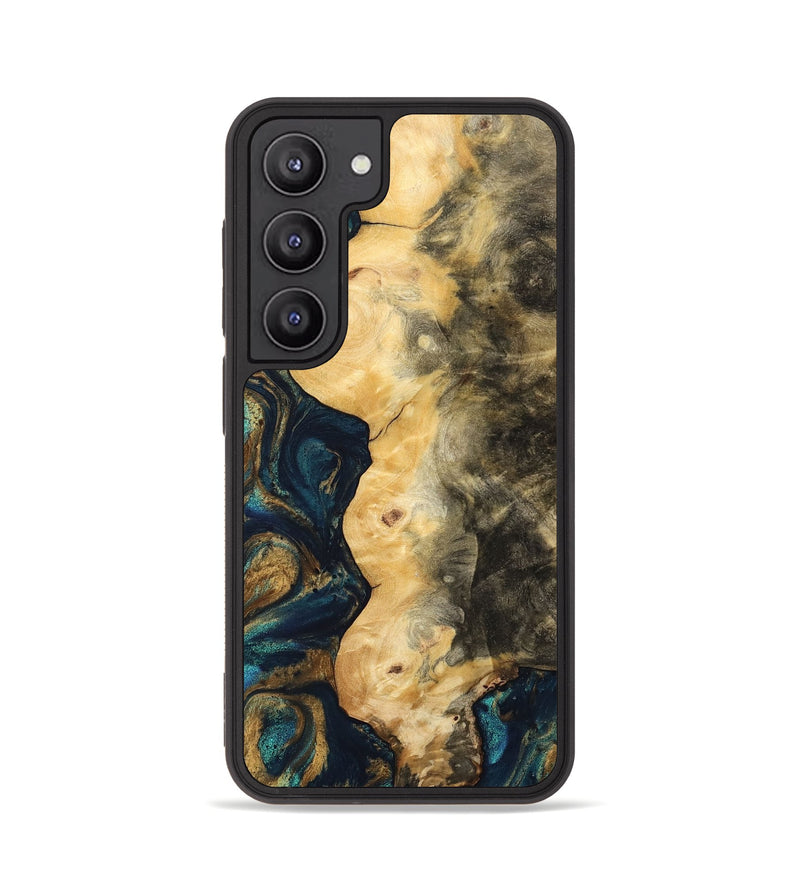 Galaxy S23 Wood Phone Case - Hamp (Teal & Gold, 743422)