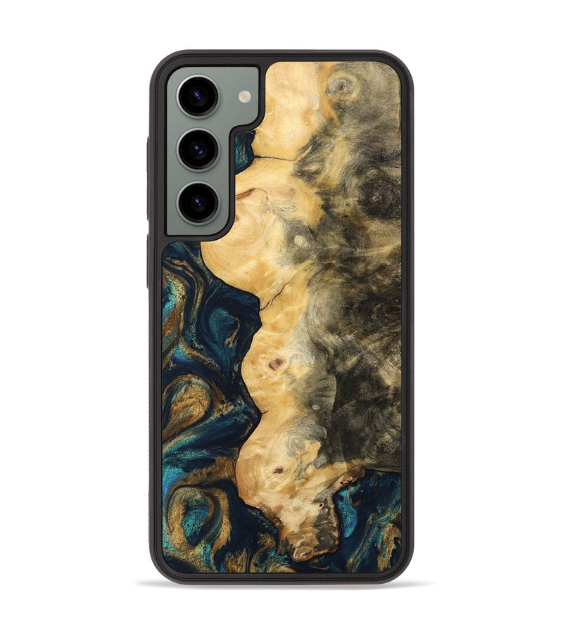 Galaxy S23 Plus Wood Phone Case - Hamp (Teal & Gold, 743422)