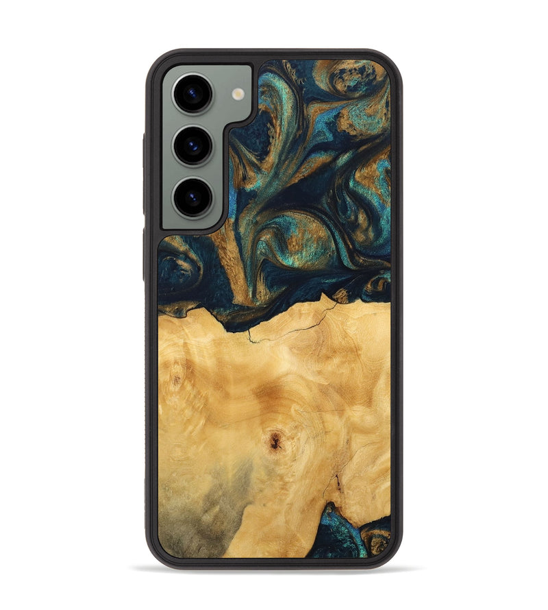 Galaxy S23 Plus Wood Phone Case - Margot (Teal & Gold, 743423)