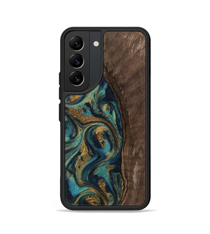 Galaxy S22 Wood Phone Case - Jaxson (Teal & Gold, 743425)