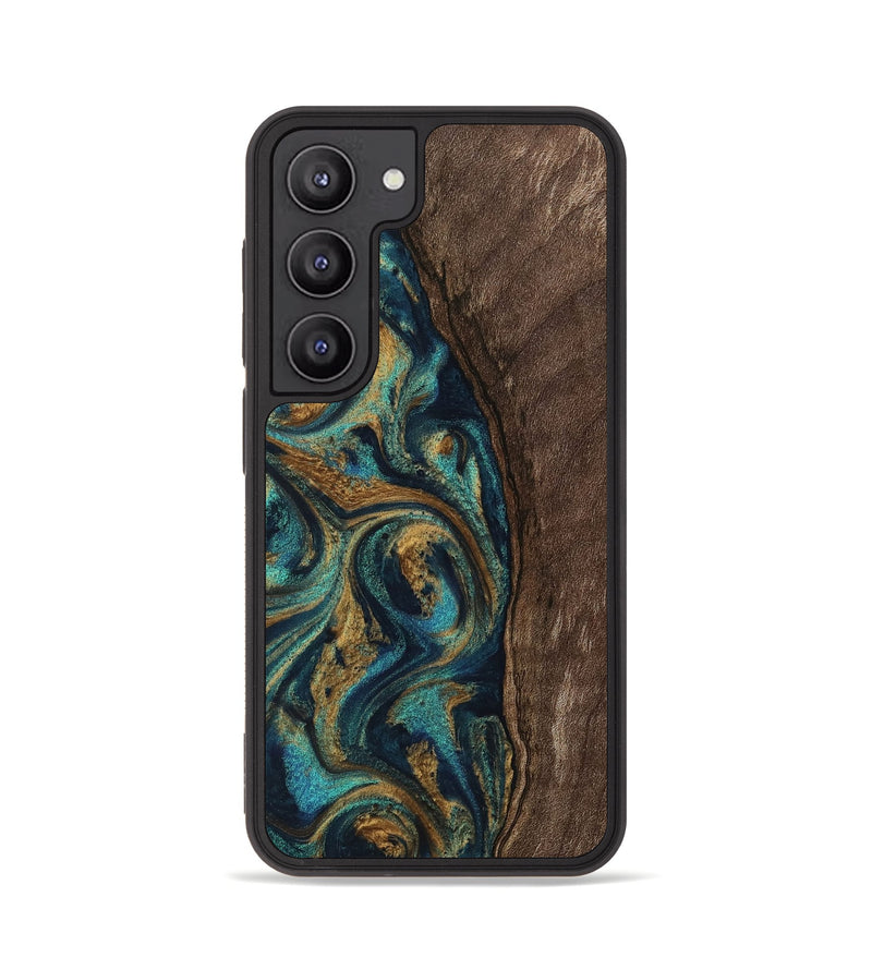 Galaxy S23 Wood Phone Case - Jaxson (Teal & Gold, 743425)