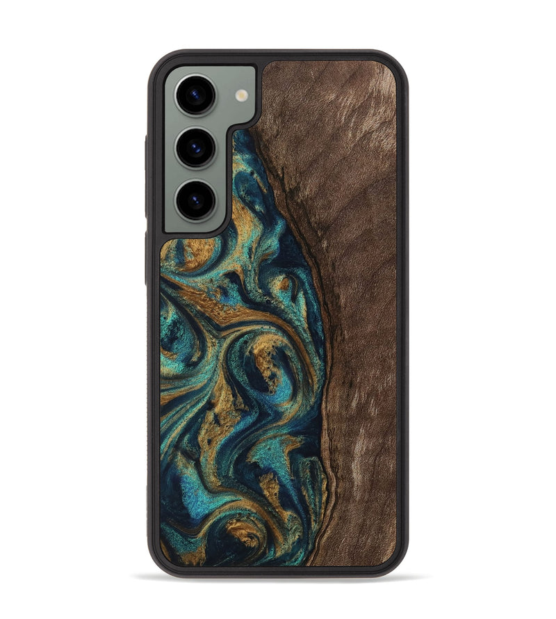 Galaxy S23 Plus Wood Phone Case - Jaxson (Teal & Gold, 743425)