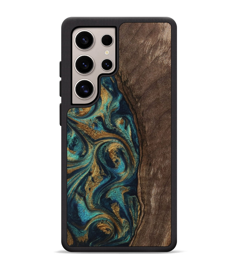 Galaxy S25 Ultra Wood Phone Case - Jaxson (Teal & Gold, 743425)