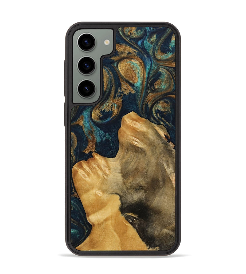 Galaxy S23 Plus Wood Phone Case - Aigneis (Teal & Gold, 743428)