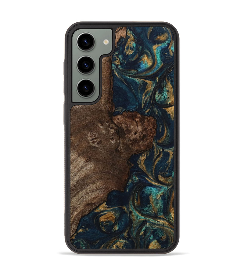 Galaxy S23 Plus Wood Phone Case - Odele (Teal & Gold, 743429)