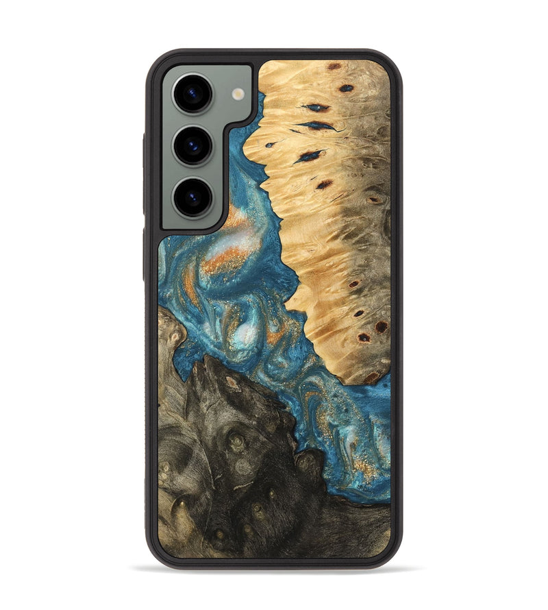 Galaxy S23 Plus Wood Phone Case - Herbert (Teal & Gold, 743430)