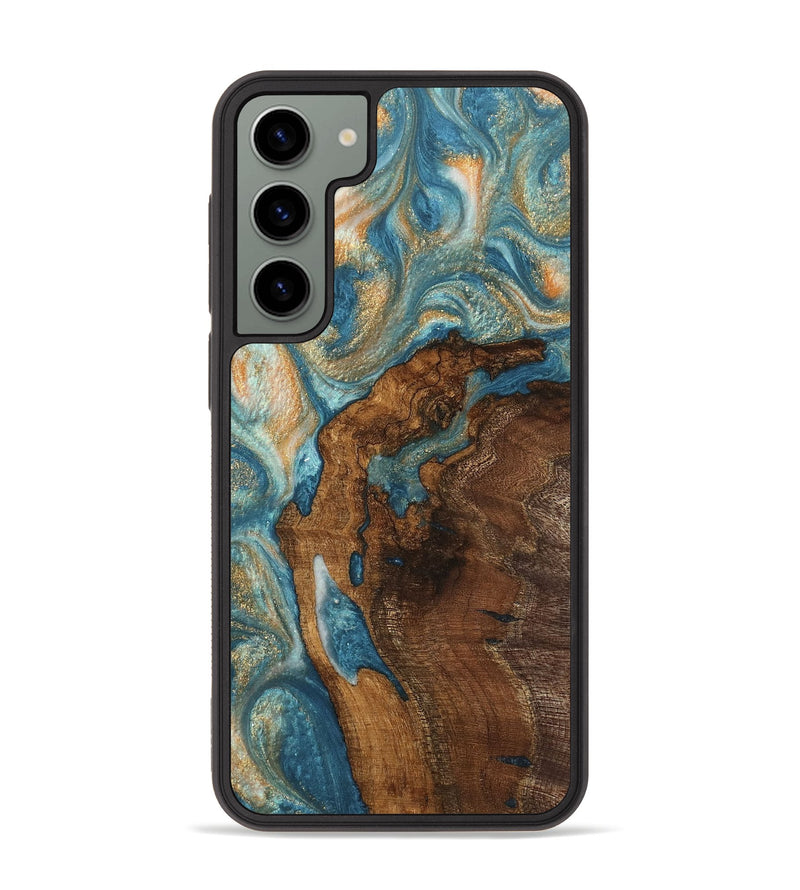 Galaxy S23 Plus Wood Phone Case - Wiebe (Teal & Gold, 743432)