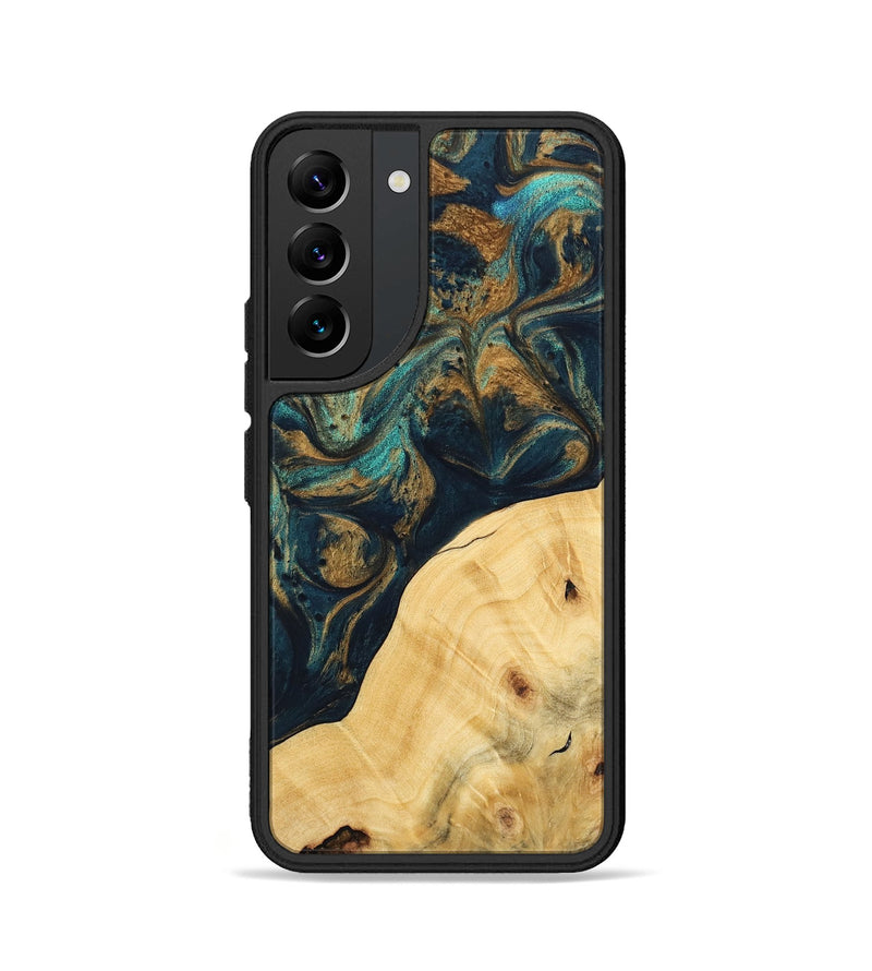 Galaxy S22 Wood Phone Case - Ellynn (Teal & Gold, 743438)