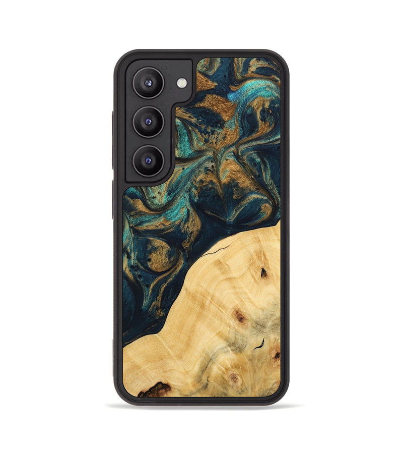 Galaxy S23 Wood Phone Case - Ellynn (Teal & Gold, 743438)