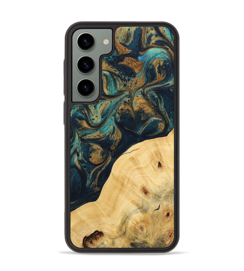 Galaxy S23 Plus Wood Phone Case - Ellynn (Teal & Gold, 743438)