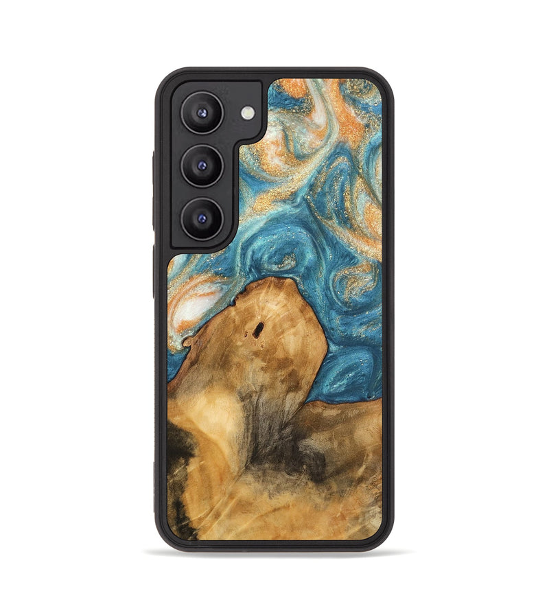 Galaxy S23 Wood Phone Case - Kendal (Teal & Gold, 743442)