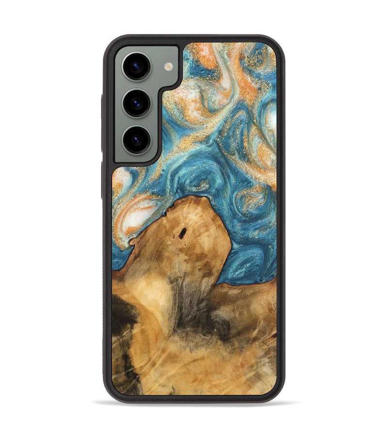 Galaxy S23 Plus Wood Phone Case - Kendal (Teal & Gold, 743442)