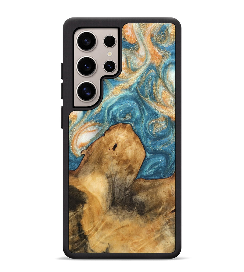 Galaxy S25 Ultra Wood Phone Case - Kendal (Teal & Gold, 743442)