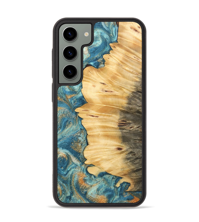 Galaxy S23 Plus Wood Phone Case - Case (Teal & Gold, 743443)