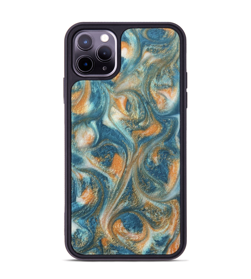 iPhone 11 Pro Max ResinArt Phone Case - Rosco (Teal & Gold, 743444)