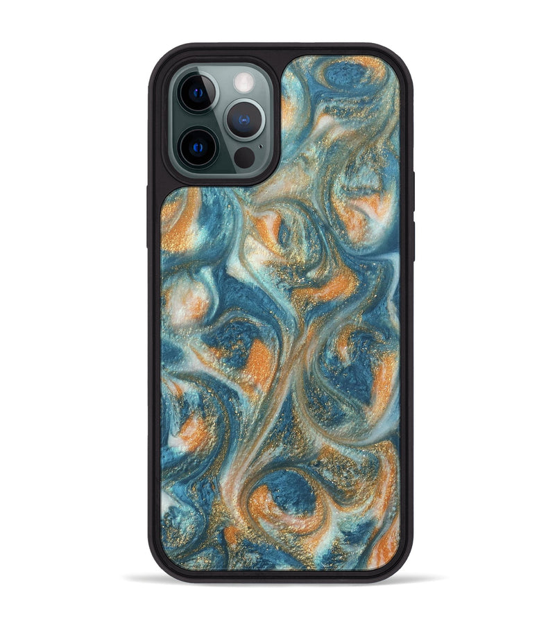 iPhone 12 Pro Max ResinArt Phone Case - Rosco (Teal & Gold, 743444)