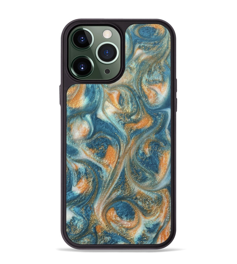 iPhone 13 Pro Max ResinArt Phone Case - Rosco (Teal & Gold, 743444)