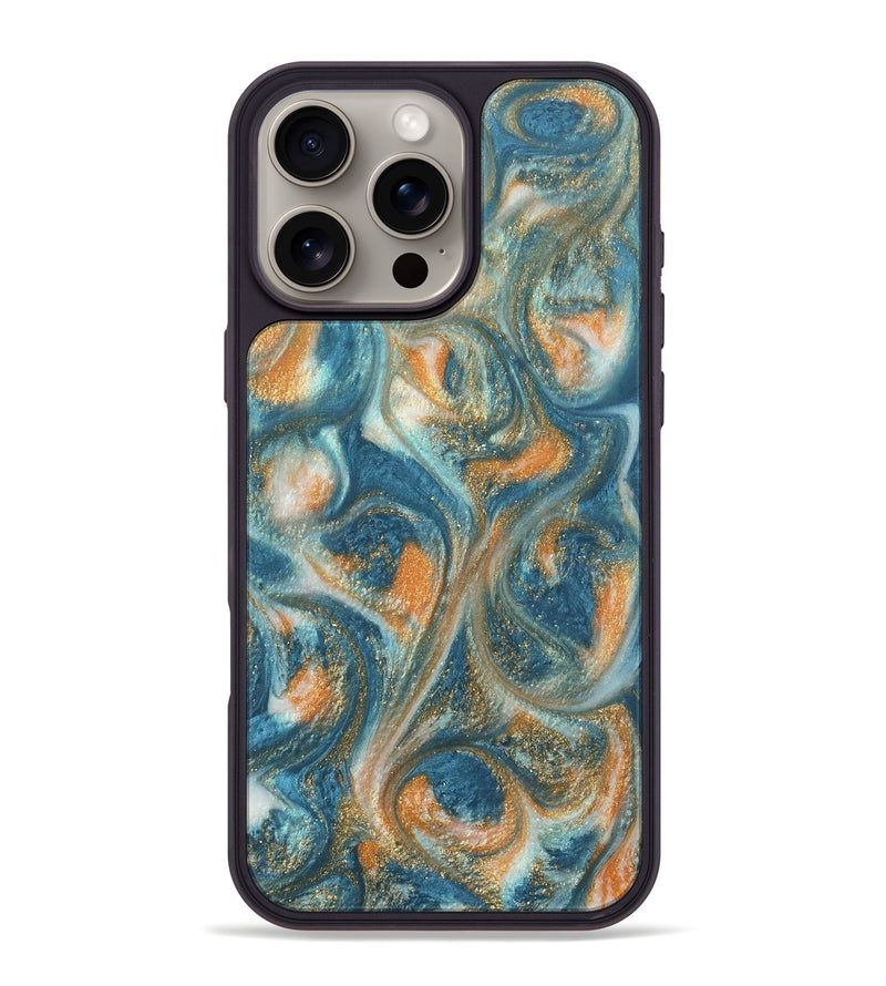 iPhone 16 Pro Max ResinArt Phone Case - Rosco (Teal & Gold, 743444)