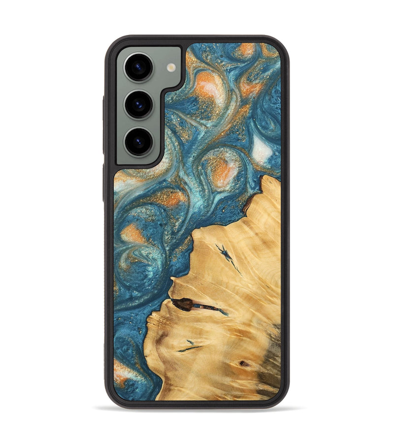 Galaxy S23 Plus Wood Phone Case - Nella (Teal & Gold, 743451)