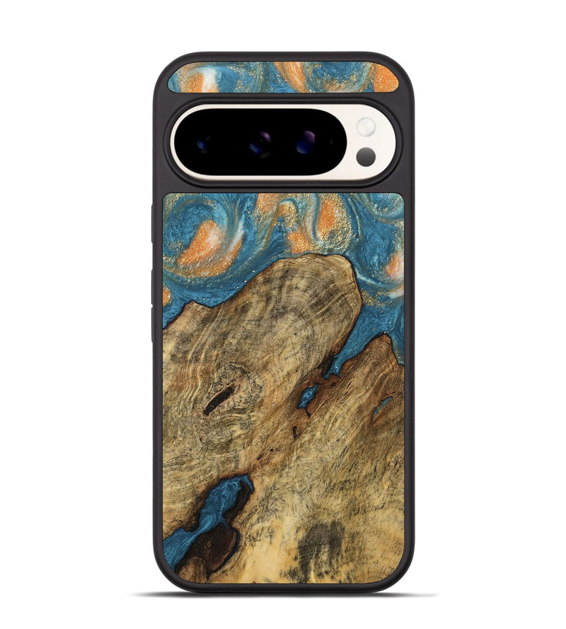 Pixel 9 Wood Phone Case - Norrie (Teal & Gold, 743455)