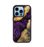 iPhone 14 Pro Wood Phone Case - Vito (Purple, 743457)