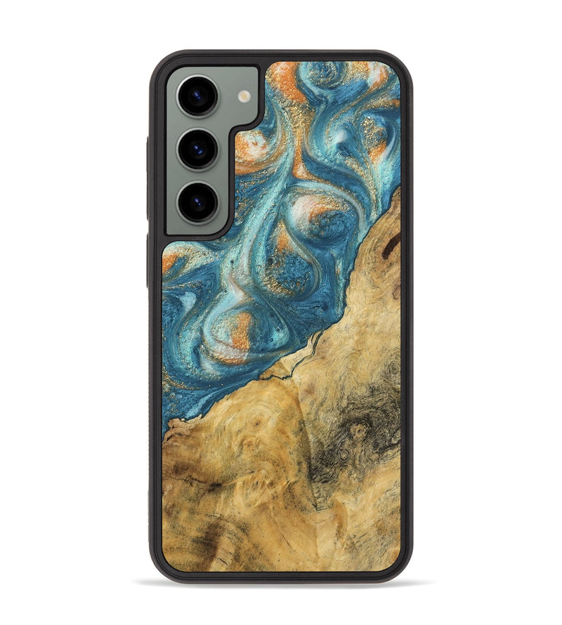 Galaxy S23 Plus Wood Phone Case - Leopold (Teal & Gold, 743460)