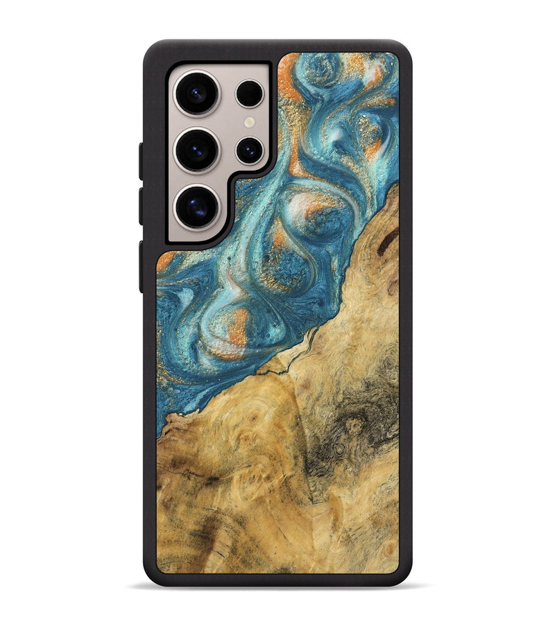 Galaxy S25 Ultra Wood Phone Case - Leopold (Teal & Gold, 743460)