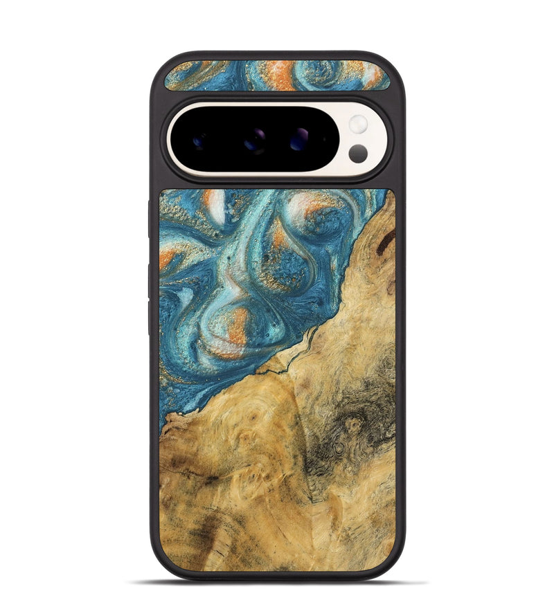 Pixel 9 Wood Phone Case - Leopold (Teal & Gold, 743460)