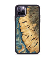 iPhone 11 Pro Max Wood Phone Case - Vonetta (Teal & Gold, 743461)