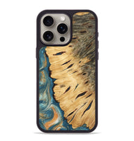 iPhone 15 Pro Max Wood Phone Case - Vonetta (Teal & Gold, 743461)