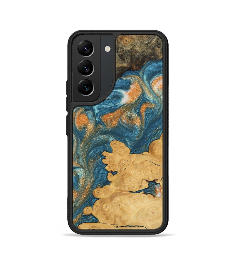 Galaxy S22 Wood Phone Case - Joao (Teal & Gold, 743464)