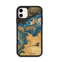 iPhone 11 Wood Phone Case - Joao (Teal & Gold, 743464)