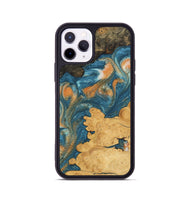 iPhone 11 Pro Wood Phone Case - Joao (Teal & Gold, 743464)