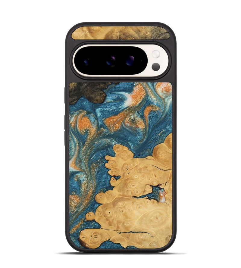 Pixel 9 Wood Phone Case - Joao (Teal & Gold, 743464)